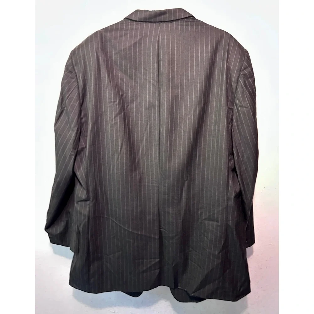 Hickey Freeman Loro Piana Tasmanian Super 130s Pinstripe Blazer Jacket 52L Gray